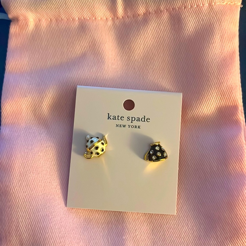 Kate Spade Alice In Wonderland Tea Time Earrings.  Brand New